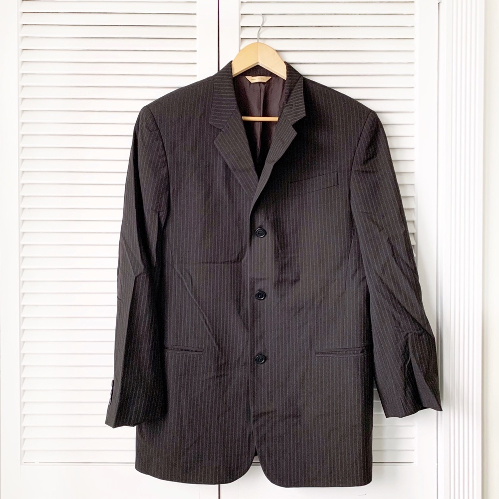 DKNY Charcoal/Brown Pinstripe Suit Jacket NWOT